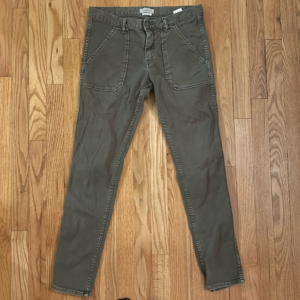 Ba&sh sz 26 skinny jeans moss green ankle C Sally good pre owned thread loose